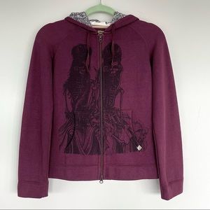 Zippered Cotton Hoody with Original Art Print